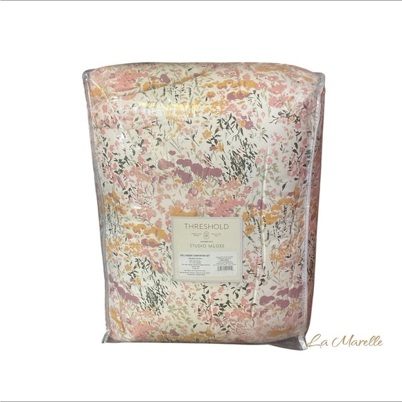 Full/Queen Reversible Floral Stripe Quilt Comforter Set - Threshold Studio McGee - Picture 6 of 7